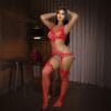 european sexy open crotch red cutout lingerie passionate gallianse Open-Crotch Red Cutout Lingerie Passionate