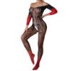 Open-Crotch Sensual Gradient Jacquard Bodystocking - detail