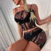 Rhinestone Open-Crotch 2-Piece Set Lingerie