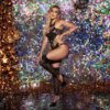 Rhinestone Open-Crotch Cutout Lingerie Passionate - detail