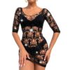 Rhinestone See-Through Lingerie Crystal Bodystocking - detail