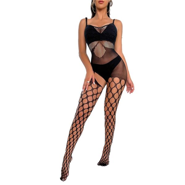 european sexy sensual fishnet cami strap lingerie open crotch view 5 Sensual Fishnet Cami Strap Lingerie Open-Crotch - detail