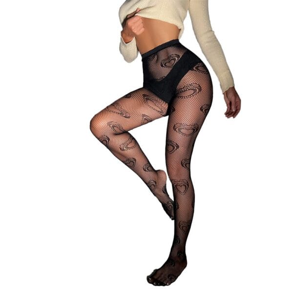 european sexy sensual heart fishnet stockings pantyhose view 5 Sensual Heart Fishnet Stockings Pantyhose - detail