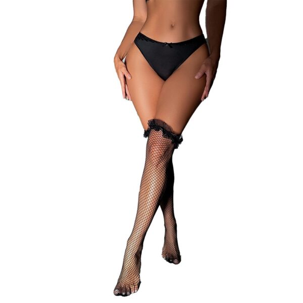 Sensual Lace Stockings Fishnet Mid-Calf Socks - detail