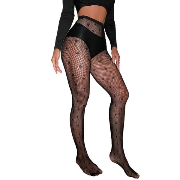 European Sexy Sensual Polka Dot Fishnet Stockings Pantyhose detail 5