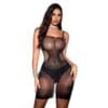 Sparkle Bodystocking See-Through Cami Strap Cutout - detail