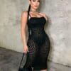 Sweet Sensual Cutout Knit Dress Slim Fit
