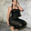Sweet Sensual Cutout Knit Dress Slim Fit - detail