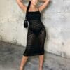Sweet Sensual Cutout Knit Dress Slim Fit - detail