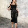 Sweet Sensual Cutout Knit Dress Slim Fit - detail