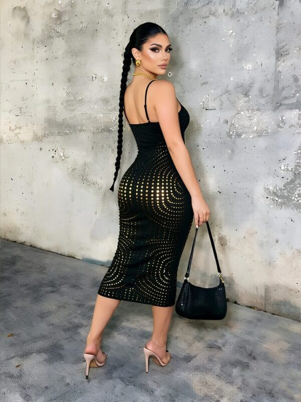 Sweet Sensual Cutout Knit Dress Slim Fit - detail