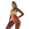 Gradient Bodysuit Cutout Slimming Sensual Beach Resort - detail