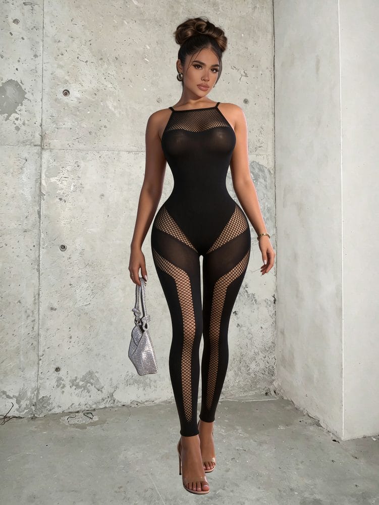 Serena High-Waist Fishnet Bodystocking