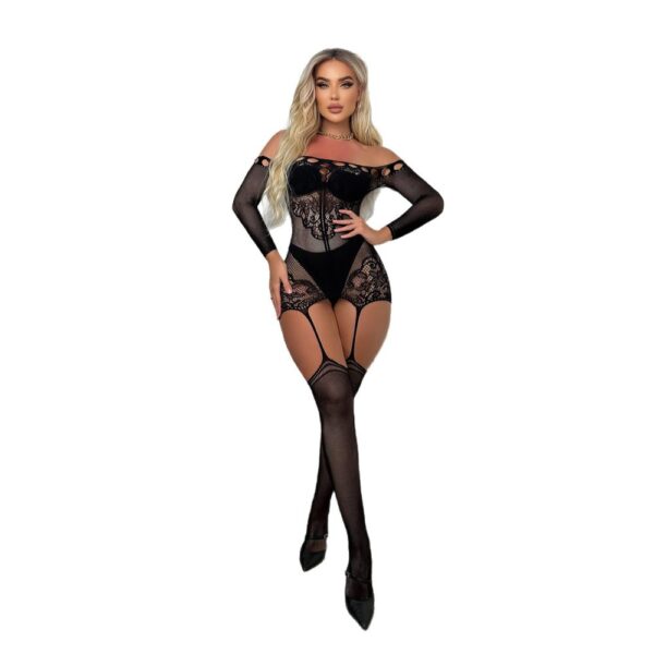 Lace Bodysuit See-Through Sexy Easy-Access Open-Crotch Lingerie detail 5