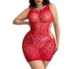 Leopard See-Through Cutout Sexy Plus Size Fishnet Bodysuit detail 5