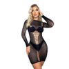 Long Sleeve Cutout Mesh European Sexy See-Through Fishnet detail 5