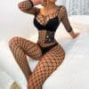 Passionate Sensual Fishnet Cutout Rhinestone Lingerie