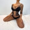 Passionate Sensual Fishnet Cutout Rhinestone Lingerie - detail