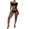 Passionate Sensual Fishnet Cutout Rhinestone Lingerie - detail