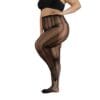 Plus Size Geometric Open-Crotch Pantyhose High-Stretch Slimming - detail