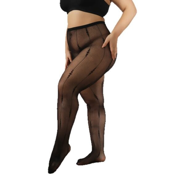 plus size geometric open crotch pantyhose high stretch sexy slimming view 5 Plus Size Geometric Open-Crotch Pantyhose High-Stretch Slimming - detail