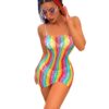 Premium Easy-Access Plus Size Influencer Rainbow Striped Lingerie detail 5