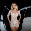 Cutout Crystal Short Sleeve Dress Lingerie