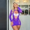 Cutout Long Sleeve Dress Lingerie Date Night - detail