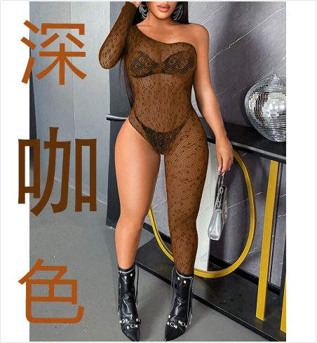 See-Through Bodystocking European Sexy Long Sleeve Bodycon Lingerie detail 3