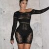 Sensual Off-Shoulder Bodystocking Bodycon - detail