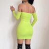 sensual see through cutout knit dress halter off shoulder view 4 Sensual See-Through Cutout Knit Dress Halter Off-Shoulder detail 4