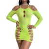 sensual see through cutout knit dress halter off shoulder view 5 Sensual See-Through Cutout Knit Dress Halter Off-Shoulder detail 5