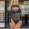 sexy cutout crystal bikini fishnet lingerie easy access view 3 Sexy Cutout Crystal Bikini Fishnet Lingerie Easy-Access detail 3