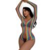 Sexy Premium Easy-Access Rainbow Fishnet Lingerie Bikini detail 5
