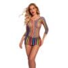 sexy premium easy access rainbow fishnet lingerie bikini view 5 Rainbow Fishnet Lingerie Bikini - detail