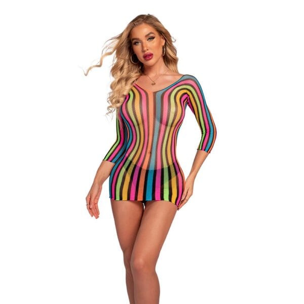 sexy premium easy access rainbow fishnet lingerie bikini view 5 Rainbow Fishnet Lingerie Bikini - detail