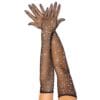 Rhinestone Fishnet Black Gloves - detail