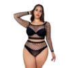 Xl Plus Size European 2-Piece Set Bikini Fishnet Plus Size Lingerie detail 5