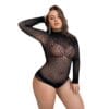 Xl Plus Size European Bodycon Jacquard Lingerie Seductive See-Through detail 5