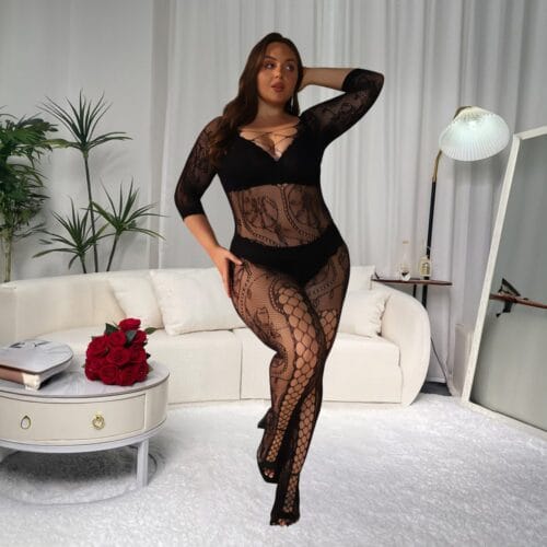 Xl Plus Size European Bodycon Plus Size Cutout Jacquard Easy-Access