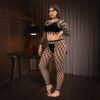 Xl Plus Size European Bodycon Plus Size Fishnet Cutout Set detail 2
