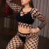 Xl Plus Size European Bodycon Plus Size Fishnet Cutout Set detail 3