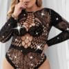 Xl Plus Size European Bodycon Rhinestone Lingerie Seductive See-Through detail 2