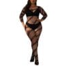 Xl Plus Size European Sexy Cutout Striped Lingerie Dress detail 5