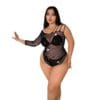 Xl Plus Size European Striped Rhinestone Lingerie Seductive See-Through detail 5